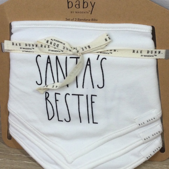 Rae Dunn Baby Bandana Bibs - White - Picture 1 of 2